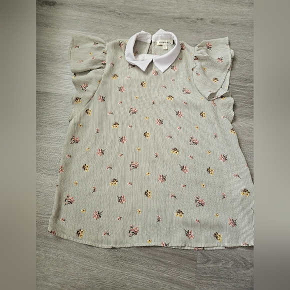 Monteau Stripped Floral Blouse Women's Size Small - Picture 1 of 5